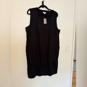 NEW J Jill Shift Tank Dress Pockets Black Size XL Petite Modal Cotton NWT